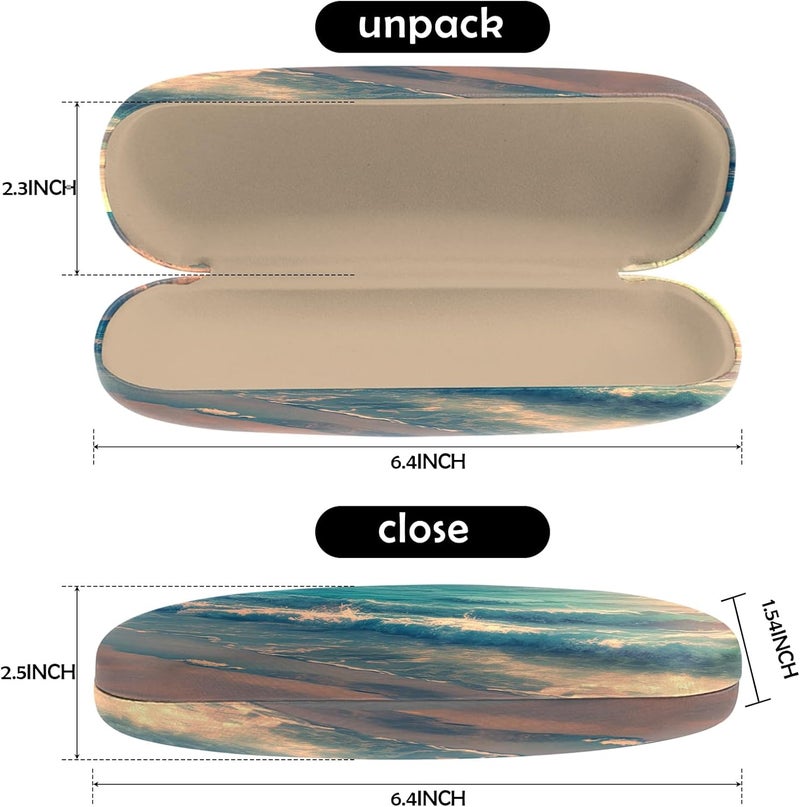 Cabreche Glasses Case Hard Shell Eyeglass Portable Glasses Eyeglasses Holder Box with Cleaning Cloth Women Girls Men Cute - Image 2